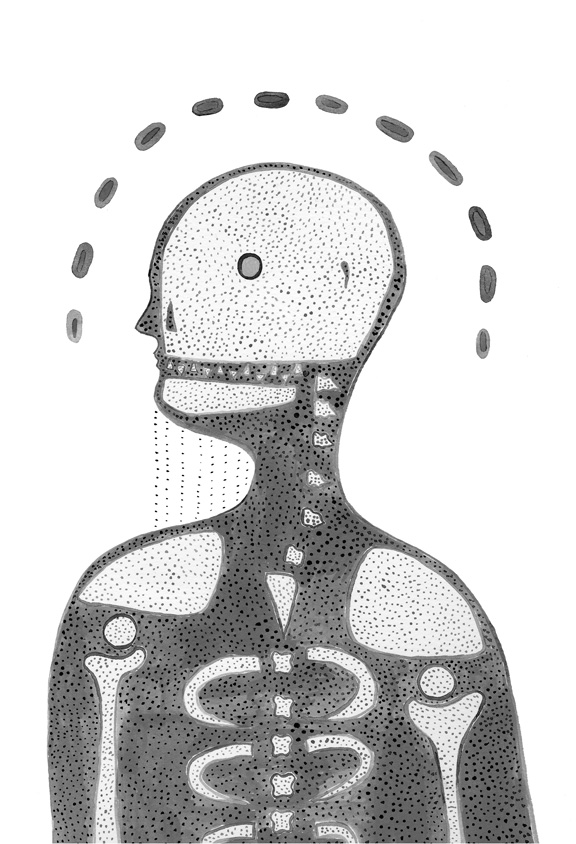 Umbrella, Black and White Version, Watercolour, 2012