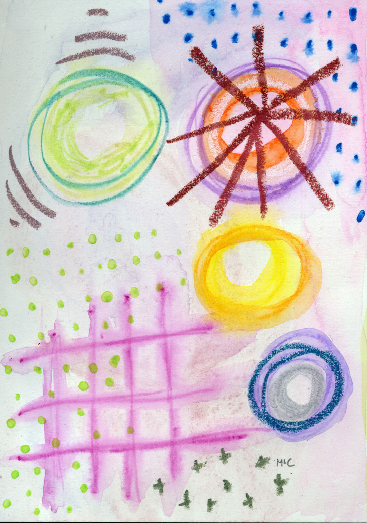 Abstract I, 5" x 7", mixed media on paper, 2014